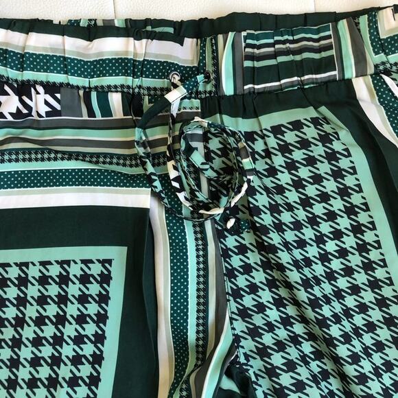 Plush Revolve green patchwork Silky Scrunchie pajama set NEW sz XS - Picture 6 of 12